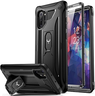 YOUMAKER Kickstand Designed for Samsung Galaxy Note 10 Plus Case Built in Screen Protector Work with Fingerprint ID